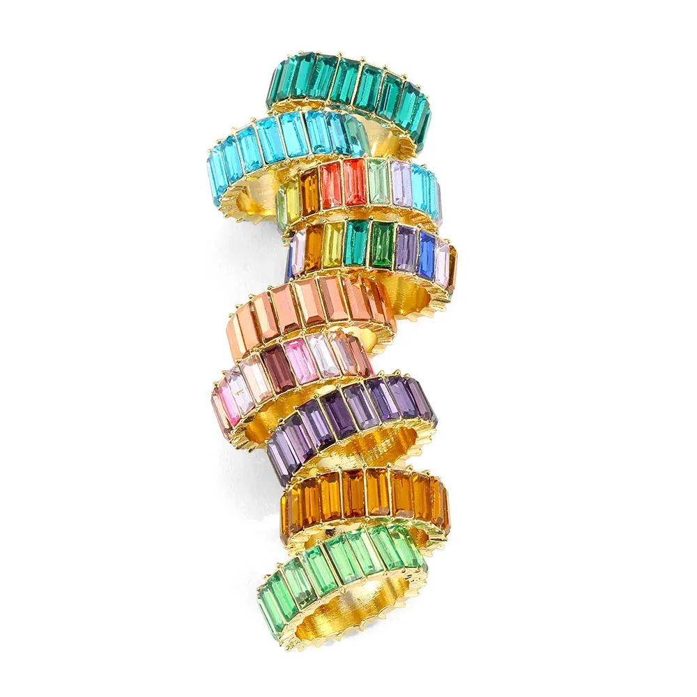 New 3A Zircon Crystal Ring For Women Light Luxury Multicolor Fashion Ring Prom Party Gift Statement Jewelry Factory Outlet