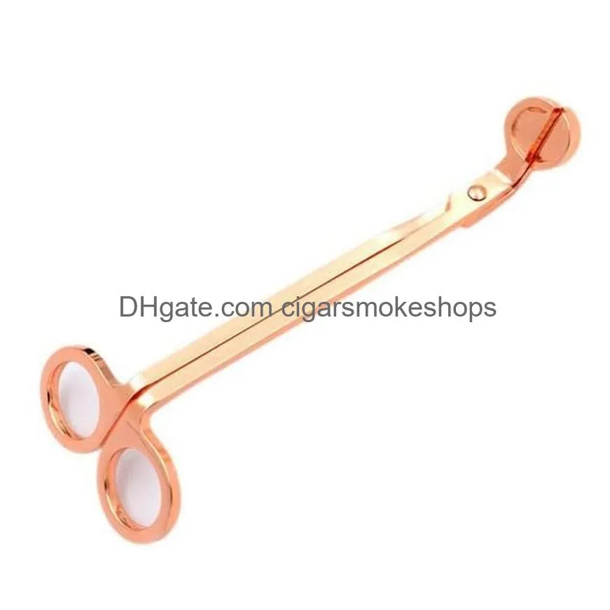 Scissors Candle Wick Trimmer Stainless Steel Trim Cutter Snuffer Round Head 18Cm Black Rose Gold Sier Red Bronze Drop Delivery Home Ga Dhlcy