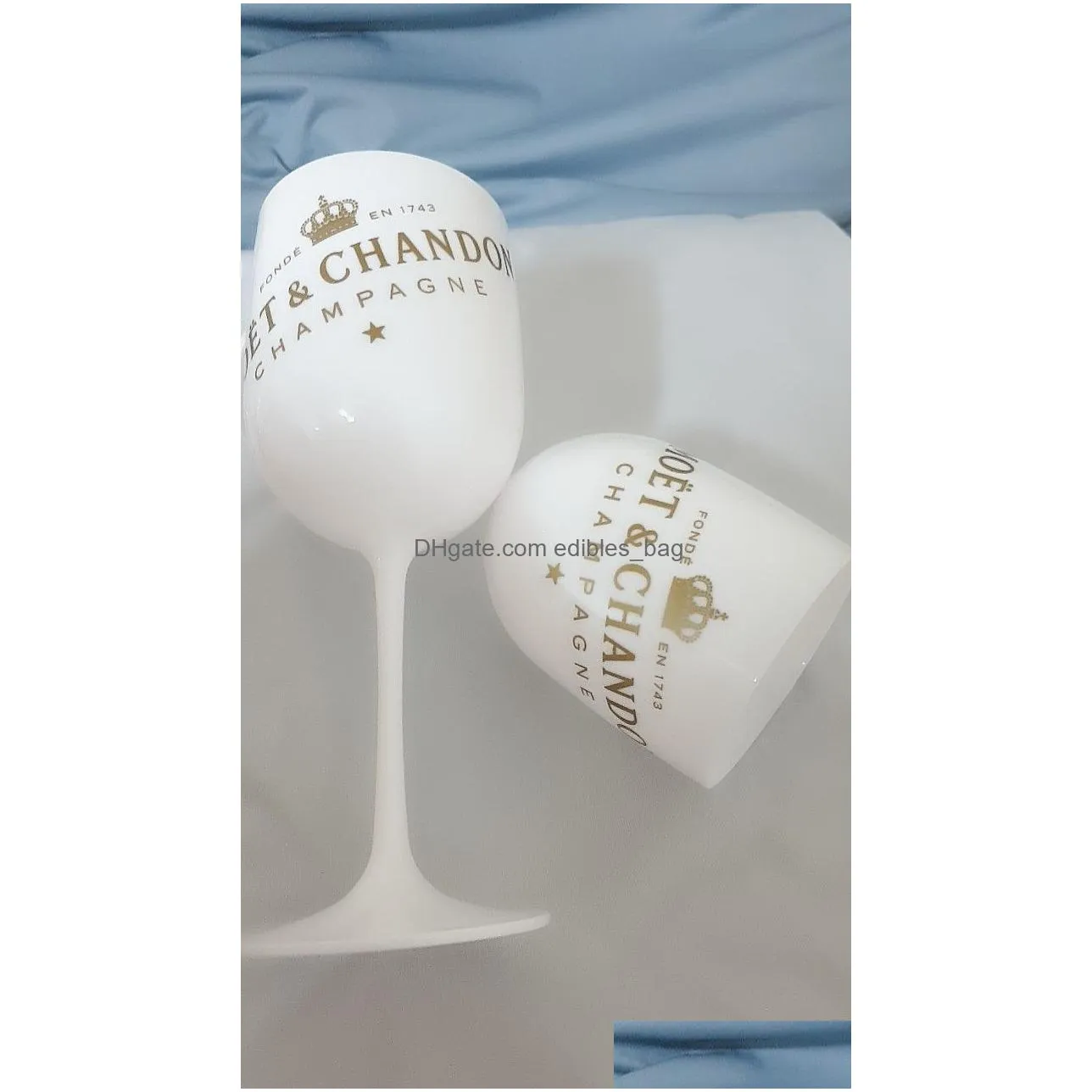 2pcs plastic wine party white champagne glass moet wine moet glass