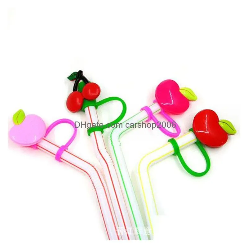 factory direct silicone straw topper rainbow reusable airtight splash proof drink straw sweet accessories tumbler straw topper