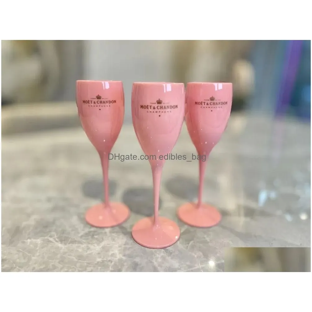 moet chandon pink blush acrylic champagne glasses flutes cups