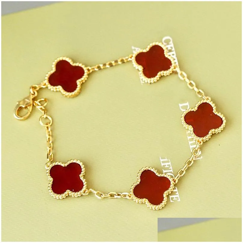 Designer bracelet for Women four Leaf Clover bracelet designer for women Trendy fashion Elegant String of Beads Party Jewelry Gift Wholesale