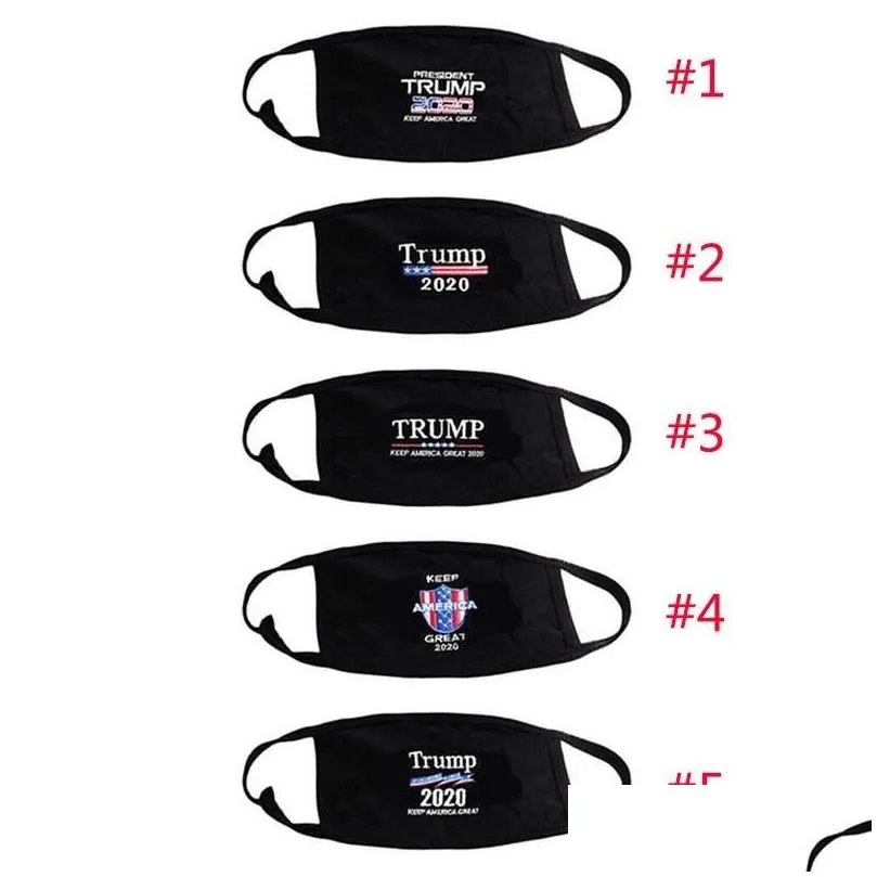 5 Styles Trump 2020 Mask Windproof Cotton Mouth Masks Anti-dust Unisex American Election United States Flag Mask Fashion Black Mask