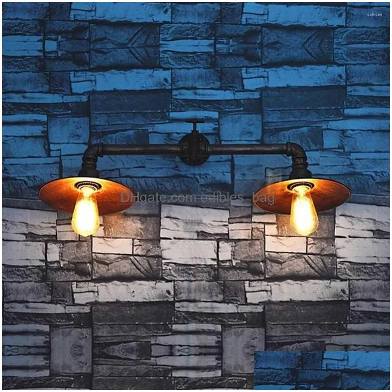 wall lamp 2023 retro iron industrial water pipe vintage loft sconce creative beside lamps e27 edison home light fixture