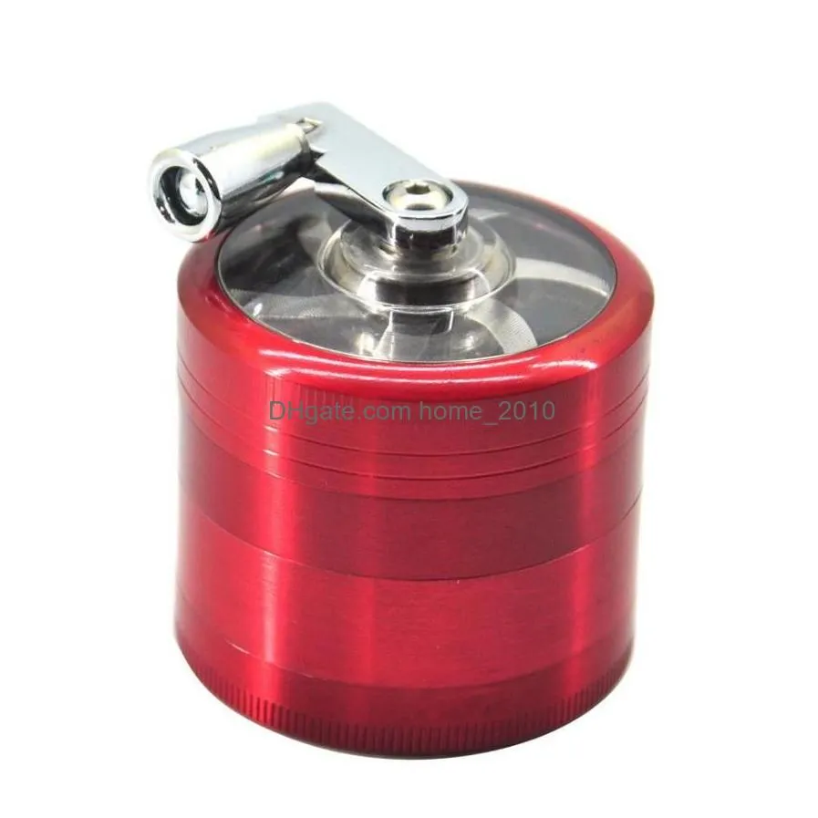 tobacco grinder 50mm 4layers zicn alloy hand crank tobacco grinders metal grinders for herbs herbal grinders for tobacco towel