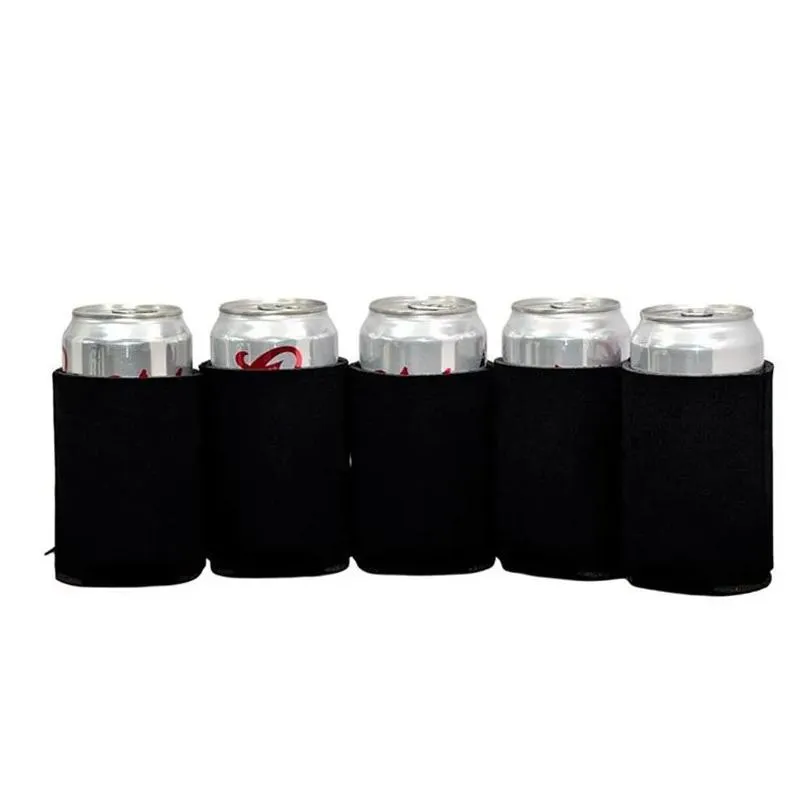 Drinkware Handle Neoprene Can Cooler Ers Foldable Insators Beer Holders Fit For 12Oz Slim Drink Cans Fy4688 Drop Delivery Home Garden Dhx7N