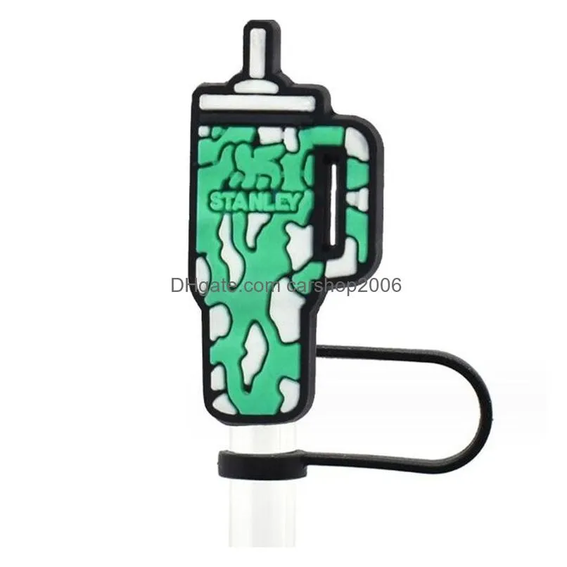 creative water cup styles drinking straws toppers cap cover silicone dust proof plug charms decorations for straw