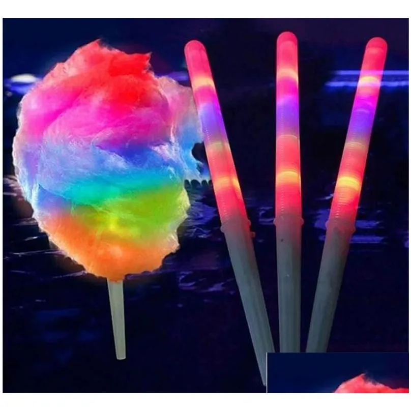  28x1.75cm colorful party led light stick flash glow cotton candy stick flashing cone for vocal concerts night parties dhs 