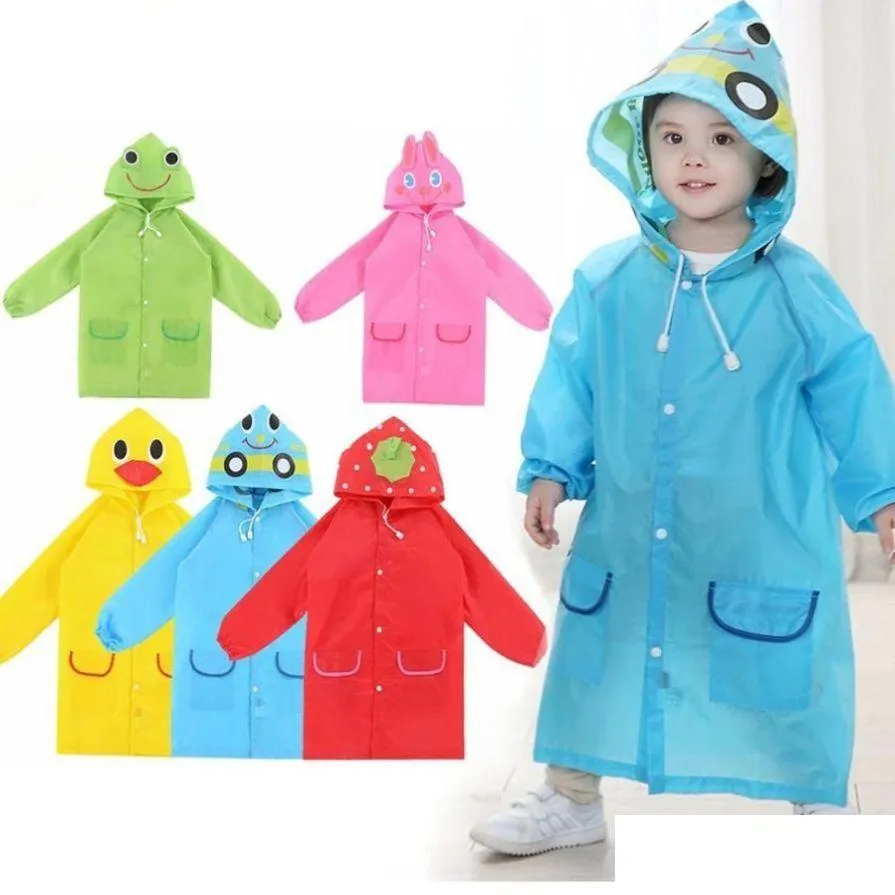 Raincoats Waterproof Children Kid Cartoon Design Baby Summer Rainwear Ponchon 90-130Cm Length Drop Delivery Home Garden Household Sund Dhlah