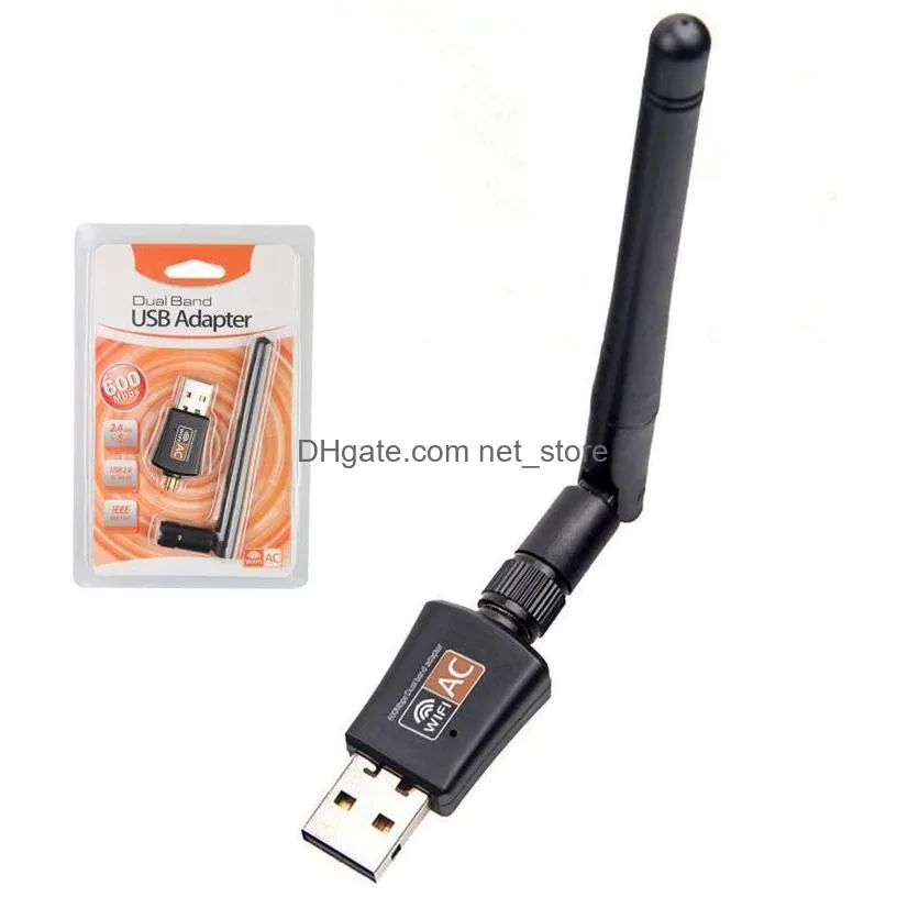 usb 2.0 wifi adapter 2.4ghz 5ghz 600mbps wifi antenna dual band 802.11b/n/g/ac mini wireless computer network card receiver with box