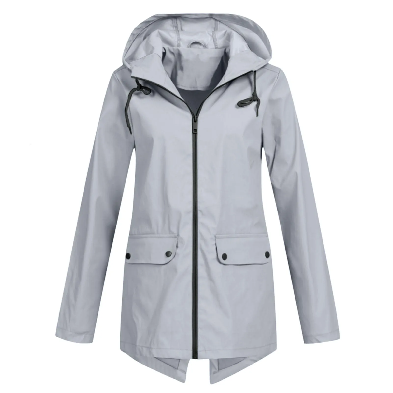 Raincoats Raincoat Waterproof Jacket Zipper Hooded Lightweight Outdoor Waterproof Raincoat Jacket Thin Outdoor Women 230414