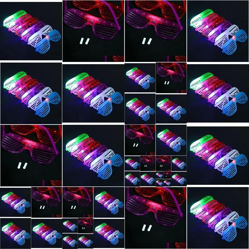 Other Festive Party Supplies Shutters Shape Led Flashing Glasses Light Up Kids Toys Christmas Decoration Glowing Drop Delivery Home Dhhlv