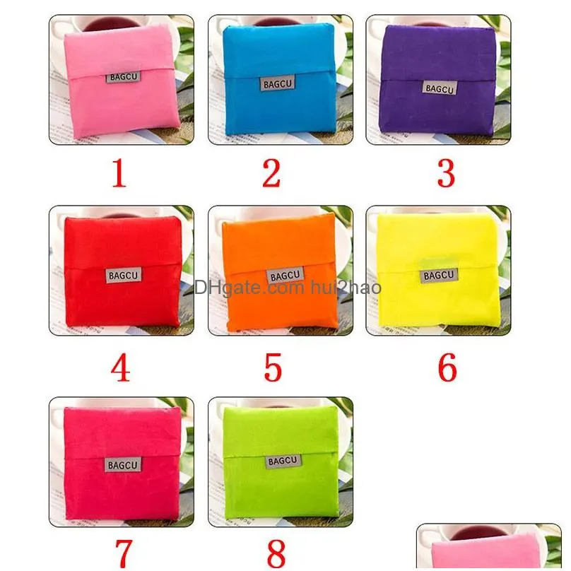 Storage Bags Eco Friendly Handbag Foldable Usable Shop Reusable Portable Grocery Nylon Large Bag Pure Drop Delivery Home Garden Hous Dhbqz