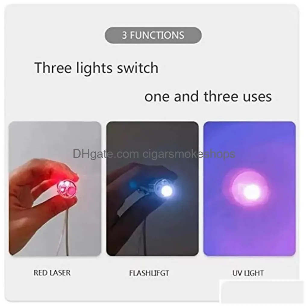 Cat Toys Usb Laser Light Led Pen Stainless Steel Mini Rechargeable Mti-Pattern 3 In 1 Pet Training Charging Drop Delivery Home Garden Dhpip