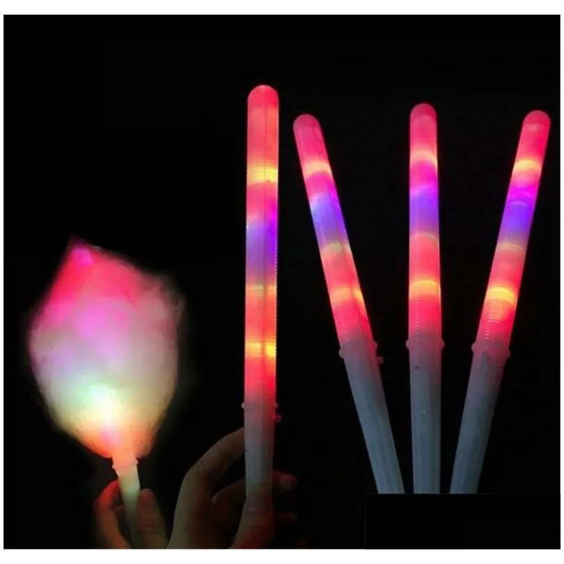  28x1.75cm colorful party led light stick flash glow cotton candy stick flashing cone for vocal concerts night parties dhs 