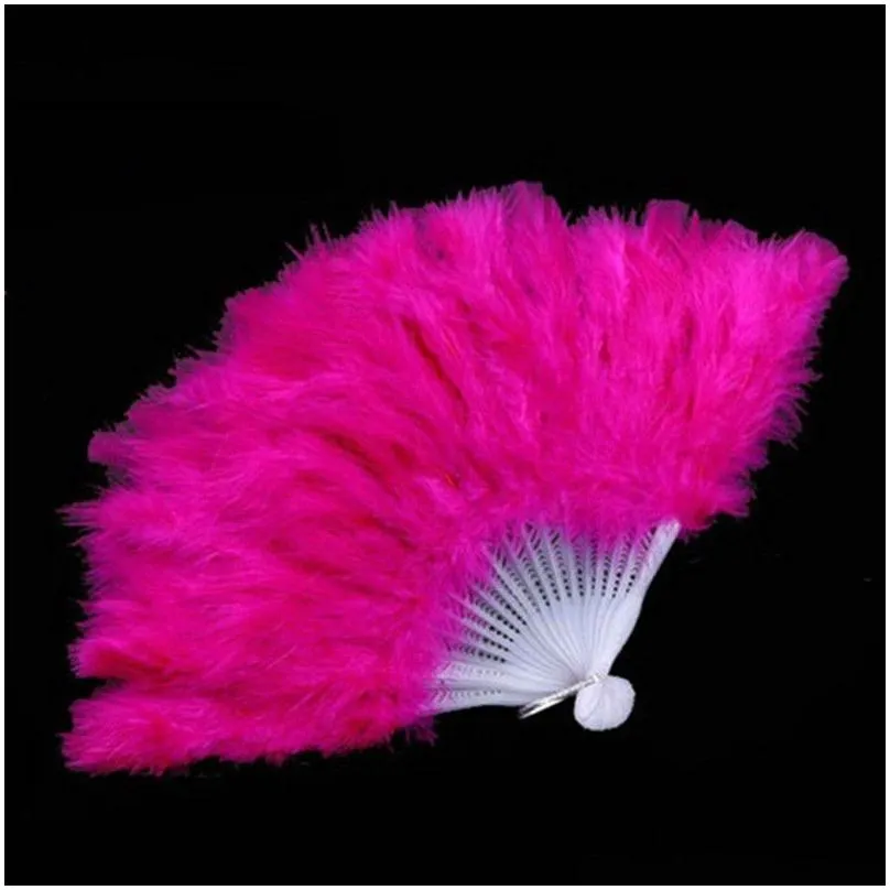 Party Favor Folding Feather Fan Colors Hand Held Vintage Chinese Style Dance Wedding Craft Fansgc A Drop Delivery Dh90C