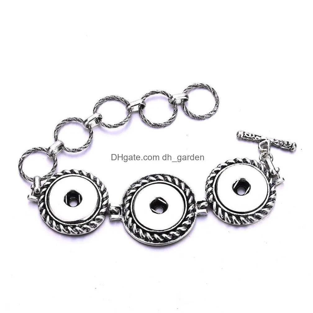 Charm Bracelets Metal Snap Button Bracelet Bangles Diy 18Mm Buttons Watche For Women Snaps Jewelry Drop Delivery Dhgarden Dhlx6