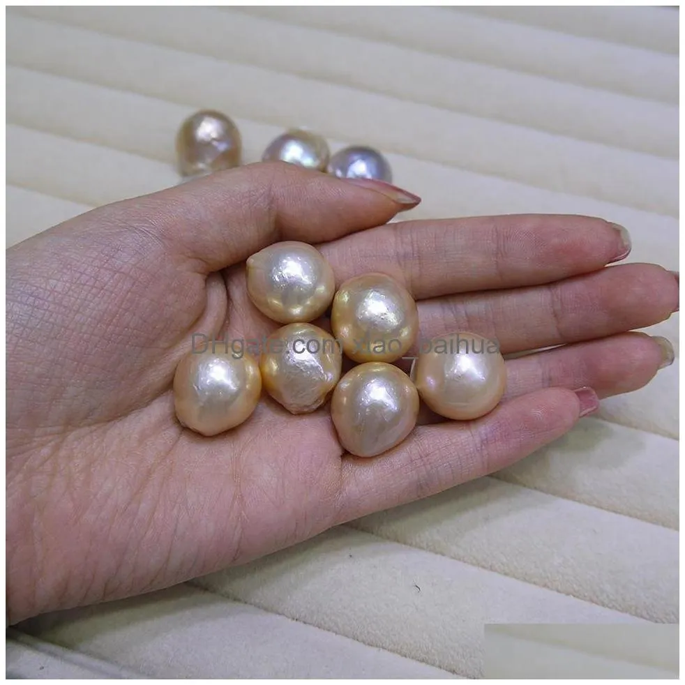 2018 new DIY beads Unusual yellow purple Baroque Edison Natural big pearl 9-12mm loose beads of pearl accessories wholesale Free