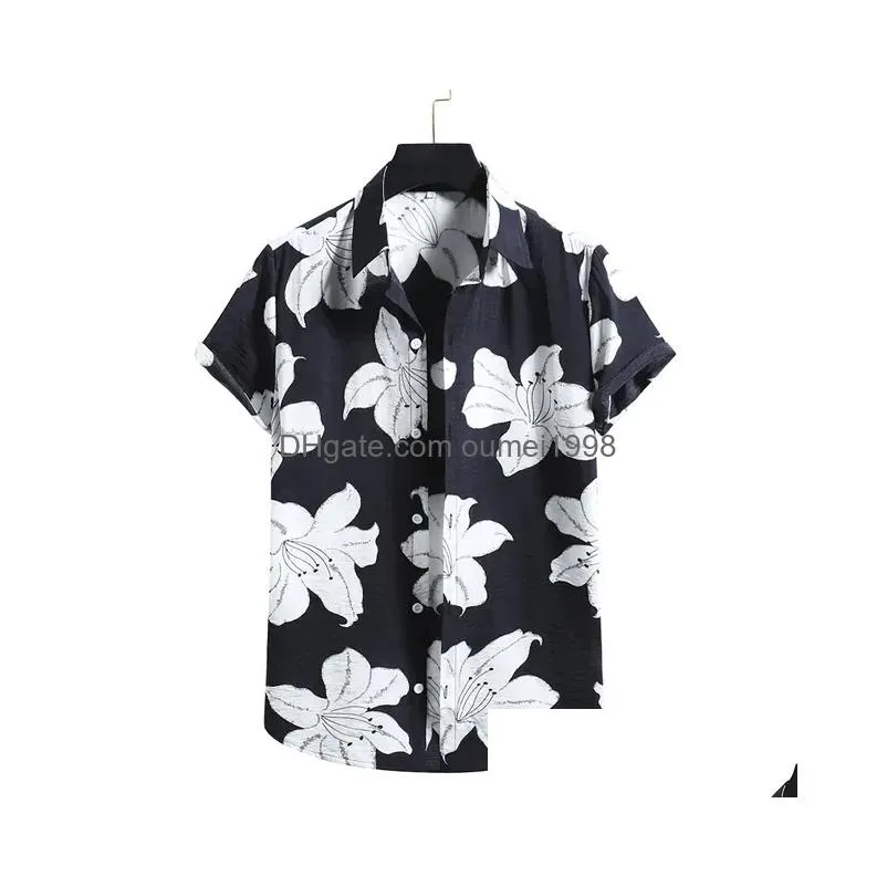 Men`S Dress Shirts Shirt For Mens Hawaiian Banana Fruit Casual 3D Printed Beach Short Sleeve Brand Imported Clothing Plus Size Street Dhv7T