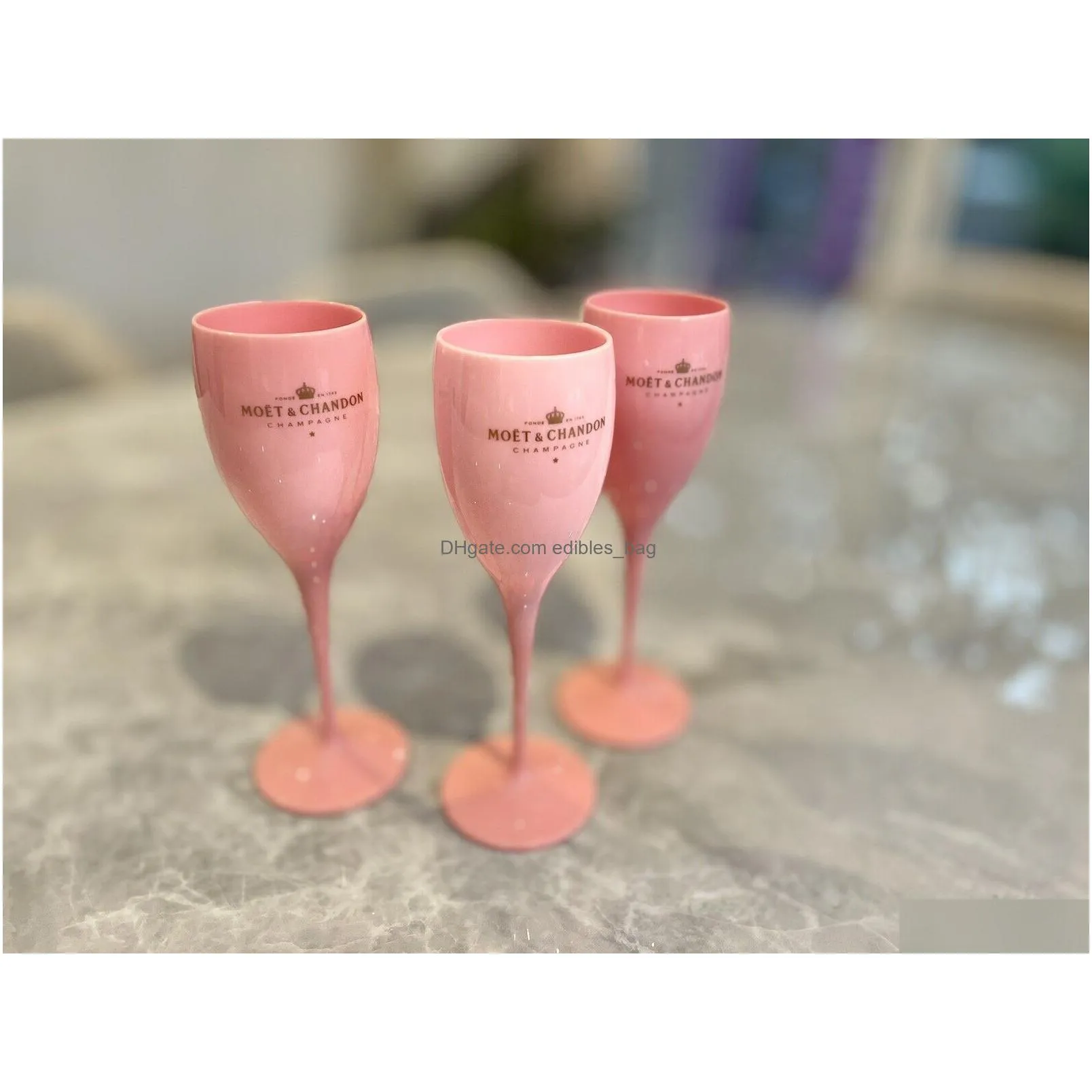moet chandon pink blush acrylic champagne glasses flutes cups