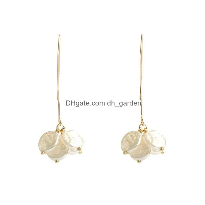 Dangle Chandelier Unique South Korean Earhook High End Shell Earrings Temperament Ins Small Ear Accessories New Style Shippi Dhchy