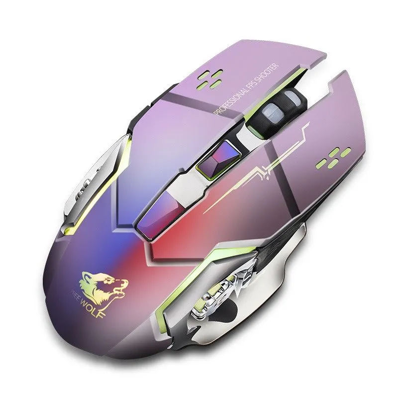 Original Authentic Free Wolf X8 Silent Wireless Mouse 2.4GHz USB 2400DPI Optical Mice For Office Home Using PC Laptop Gamer With Retail