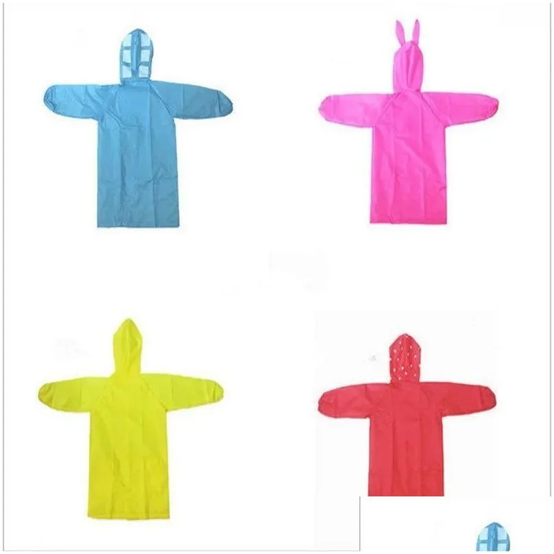 Raincoats Waterproof Children Kid Cartoon Design Baby Summer Rainwear Ponchon 90-130Cm Length Drop Delivery Home Garden Household Sund Dhlah