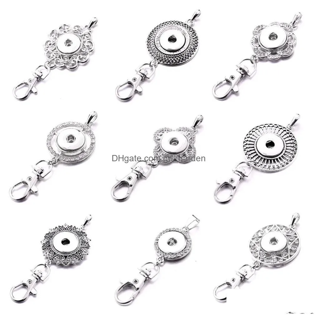Key Rings Snap Button Jewelry Metal Flower Owl Star 18Mm Keychain For Men Women Charms Drop Delivery Dhgarden Dhknf