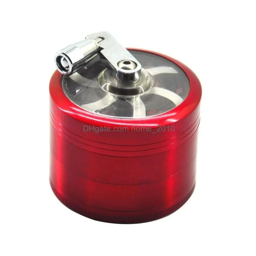 tobacco grinder 50mm 4layers zicn alloy hand crank tobacco grinders metal grinders for herbs herbal grinders for tobacco towel