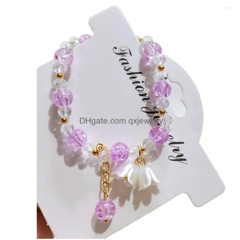 Beaded Strand Flower Decor Bracelet Lily Of Valley For Women Adjustable Chain Wrap Cuff Handmade Colorf Jewelry Drop Delivery Bracele Dhpkp