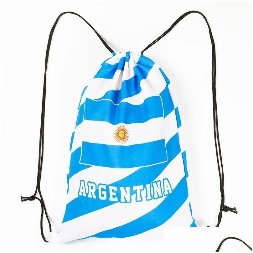 Party Favor Dstring Backpack Fan Supplies National Flag Bag Football Activity Commemorative Drop Delivery Dhv6J