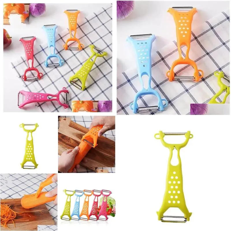 thickening double head paring knife plastic peeler household kitchen fruits potato multi function grater wholesale