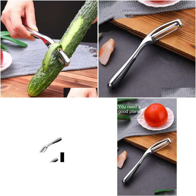 Fruit & Vegetable Tools Kitchenware Peeler Stainless Steel New Production Metal Vegetables Fruits Peelers With Sharpen Knives Wholesal Dhutl