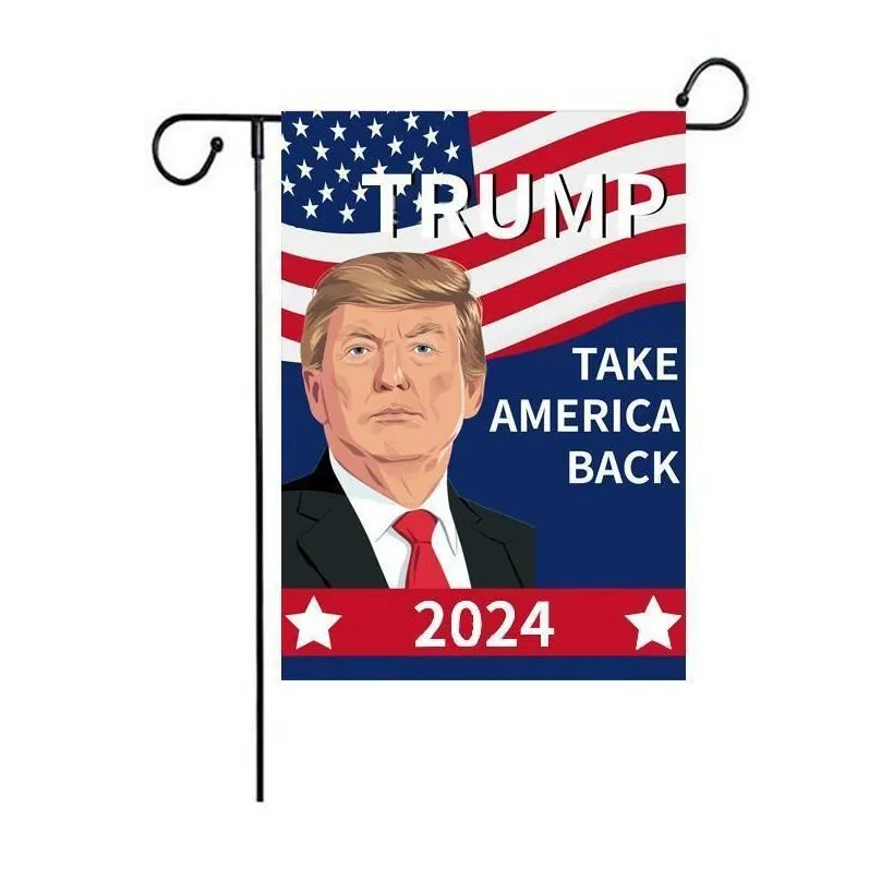 Banner Flags Double Sided 12 X 18 Inch Campaign Garden Flag Trump 2024 Decoration Take America Back Drop Delivery Home Festive Party S Dhuyl