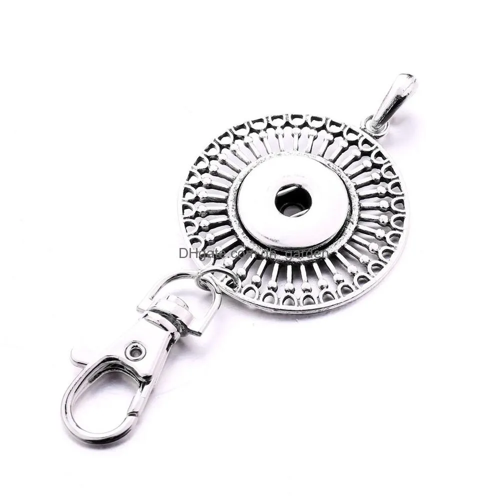 Key Rings Snap Button Jewelry Metal Flower Owl Star 18Mm Keychain For Men Women Charms Drop Delivery Dhgarden Dhknf
