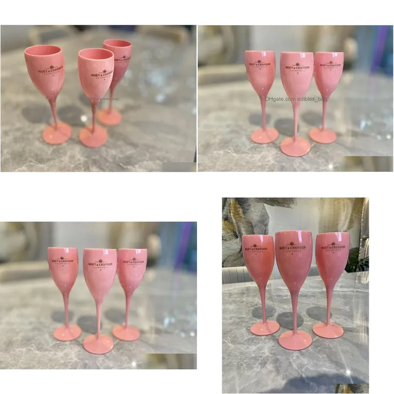 moet chandon pink blush acrylic champagne glasses flutes cups