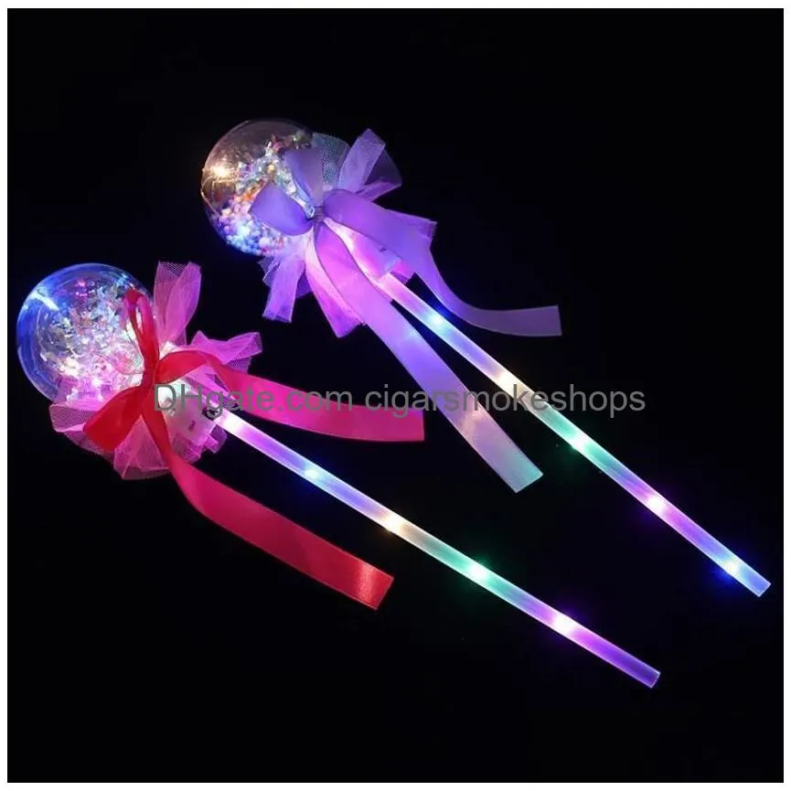 Party Favor Princess Light-Up Magic Ball Wand Glow Sticks Witch Wizard Led Wands Halloween Chrismas Rave Toy For Kids Drop Delivery Dhosc