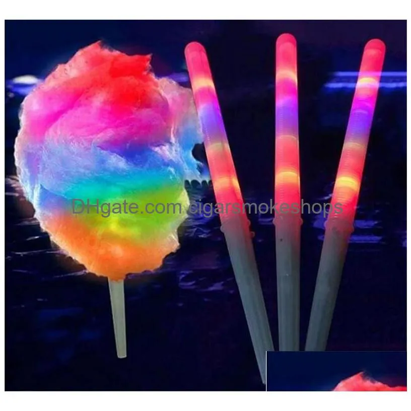 Party Favor New 28X1.75Cm Colorf Led Light Stick Flash Glow Cotton Candy Flashing Cone For Vocal Concerts Night Parties Drop Delivery Dhe27