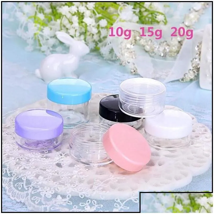 Packaging Bottles Wholesale Car Dvr Packing 10G 15G 20G Jar Cosmetic Sample Bottle Empty Container Clear Plastic Pot Jars Makeup Con Dhsim