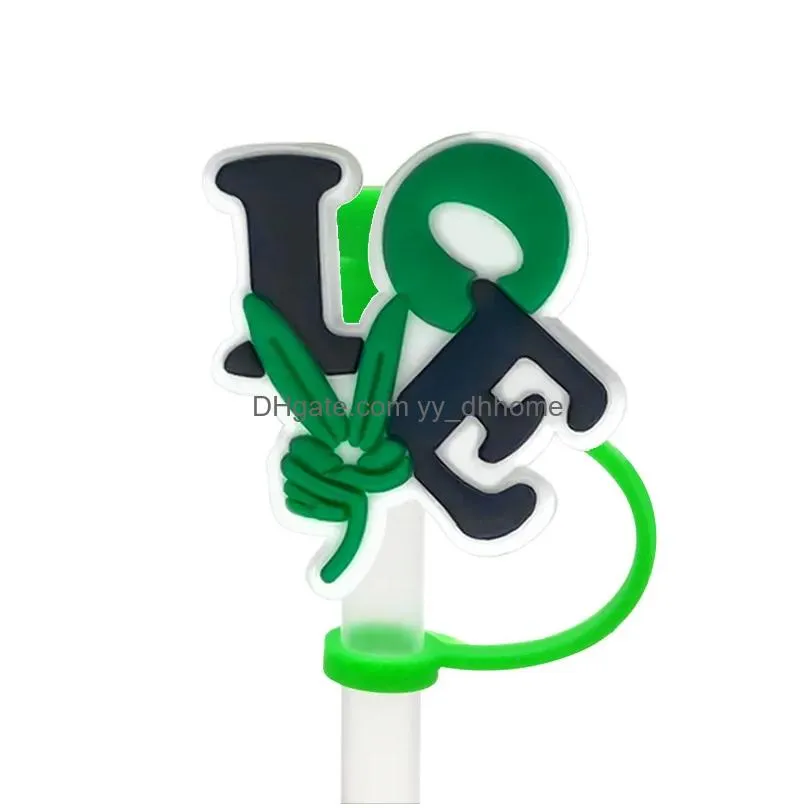 custom soft silicone straw toppers accessories cover charms reusable splash proof drinking dust plug decorative 8mm straw party