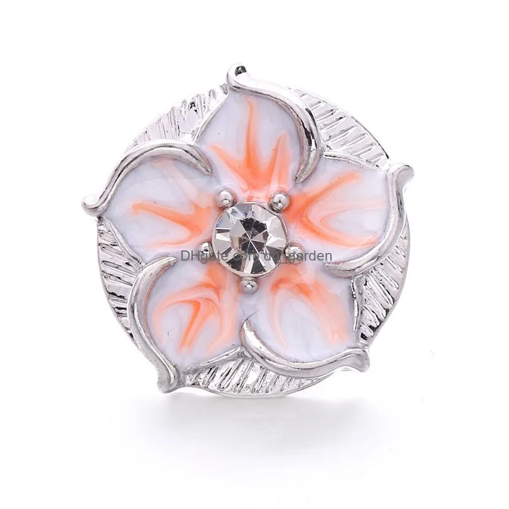 Clasps & Hooks Rhinestone Metal Flower 18Mm Snap Buttons Charms For Button Jewelry Drop Delivery Findings Components Dhgarden Dhujf
