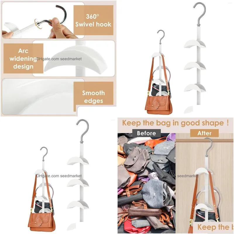hangers purse hanger organizer rotating handbag with 4 hooks space saving sturdy hanging for closet