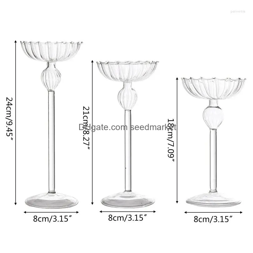 candle holders simple european style high feet striped candlelight dinner wedding props