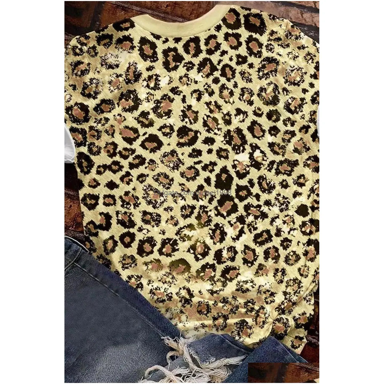 Women`S T-Shirt Leopard Be Kind Heart Graphic Print T Shirt 2023 New B34L Drop Delivery Apparel Clothing Tops Tees Dh9Br