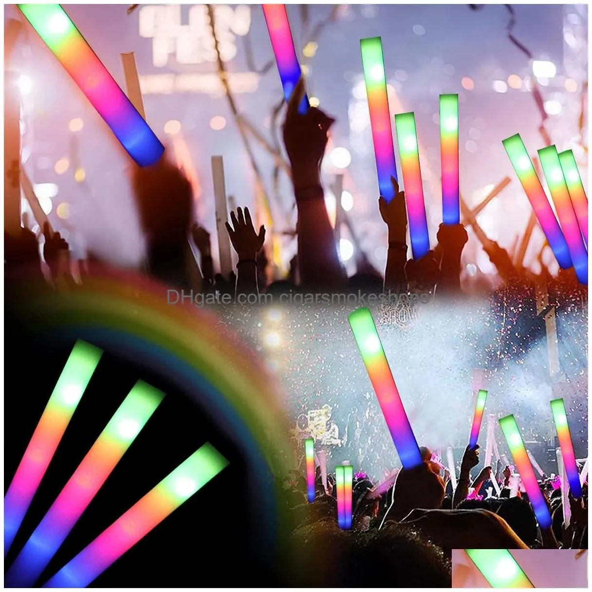 Other Event & Party Supplies Rgb Led Foam Stick Cheer Tube Colorf Light Glow In The Dark Birthday Wedding Festival Decorations Drop De Dhrf6