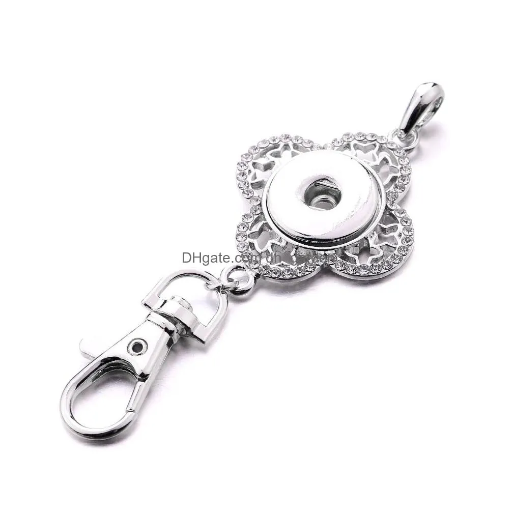 Key Rings Snap Button Jewelry Metal Flower Owl Star 18Mm Keychain For Men Women Charms Drop Delivery Dhgarden Dhknf