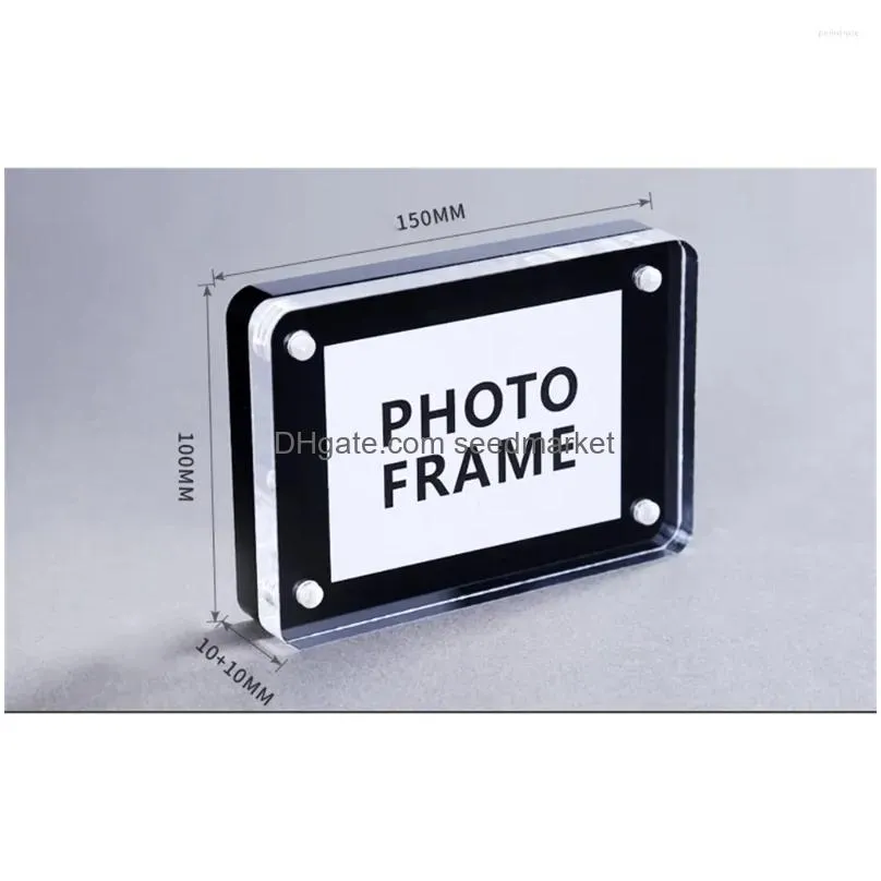 frames black magnetic acrylic po frame stand sign holder desk table label menu picture tag block