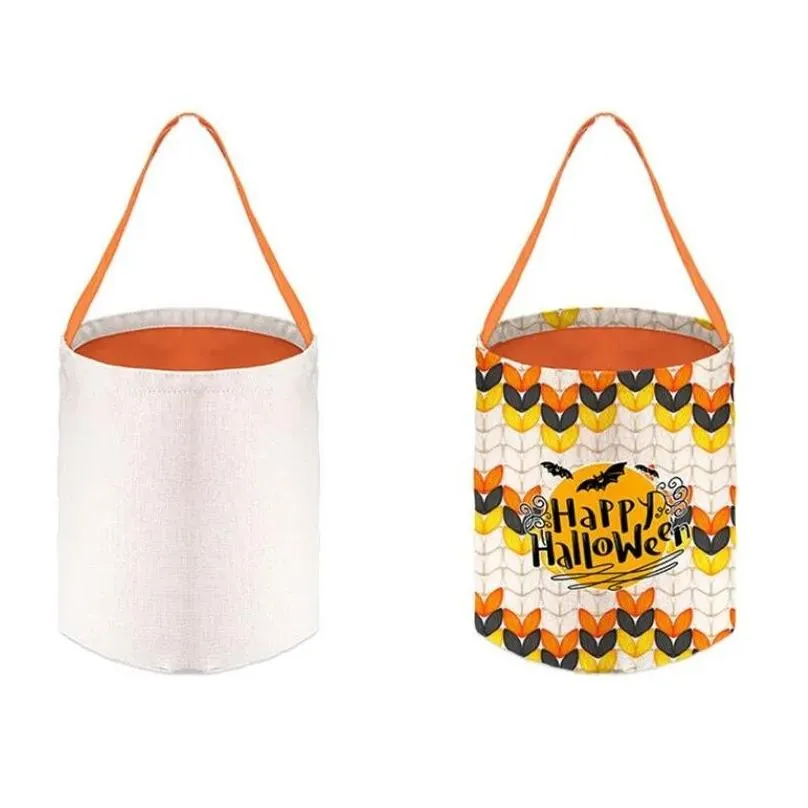 Other Festive Party Supplies Sublimation Blank Diy Easter Basket Bags Cotton Linen Carrying Gift And Eggs Hunting Candy Bag Hallowe Dhpfv