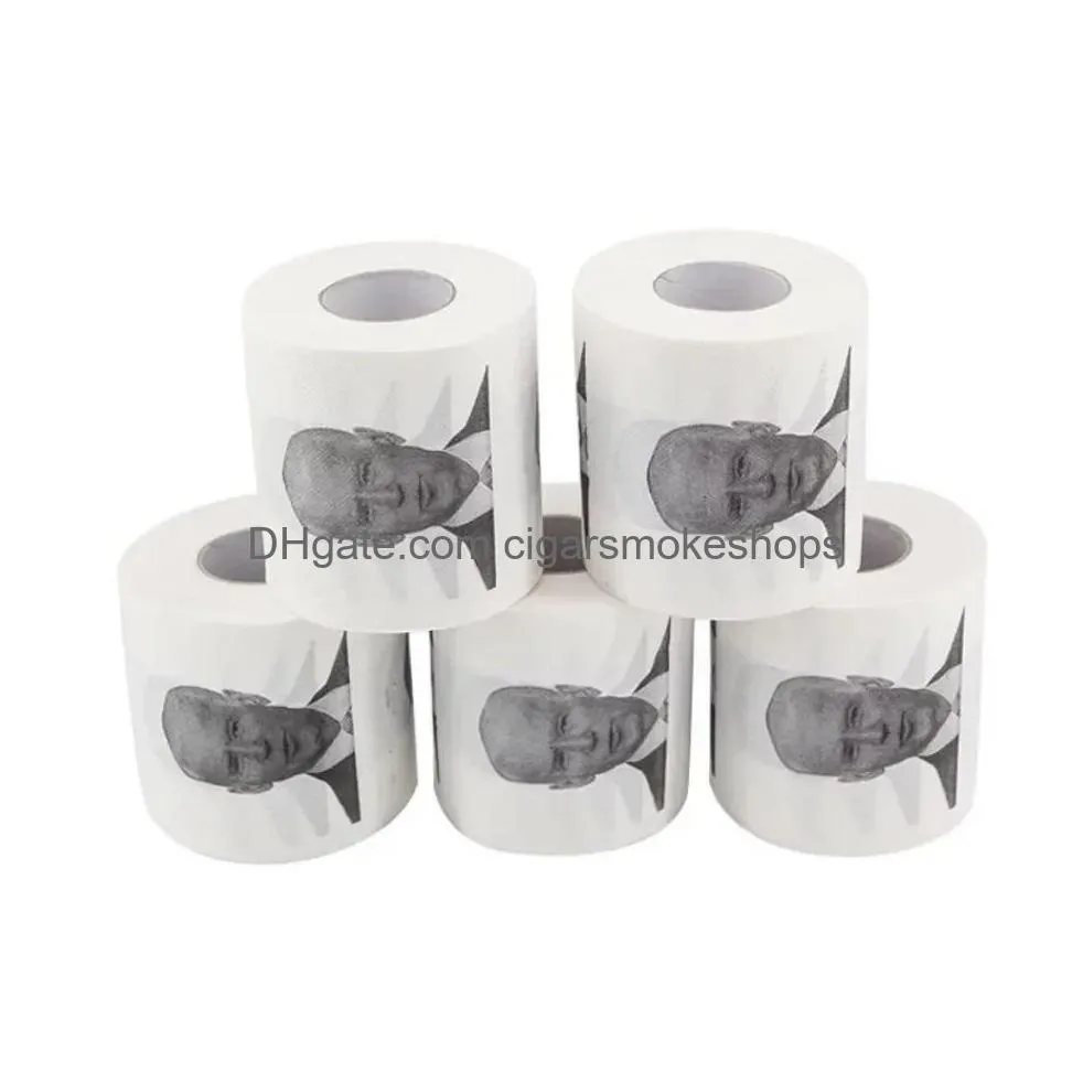 Tissue Boxes & Napkins New Novelty Joe Biden Toilet Paper Roll Funny Humour Gag Gifts Kitchen Bathroom Wood Pp Printed Toilets Papers Dht0F