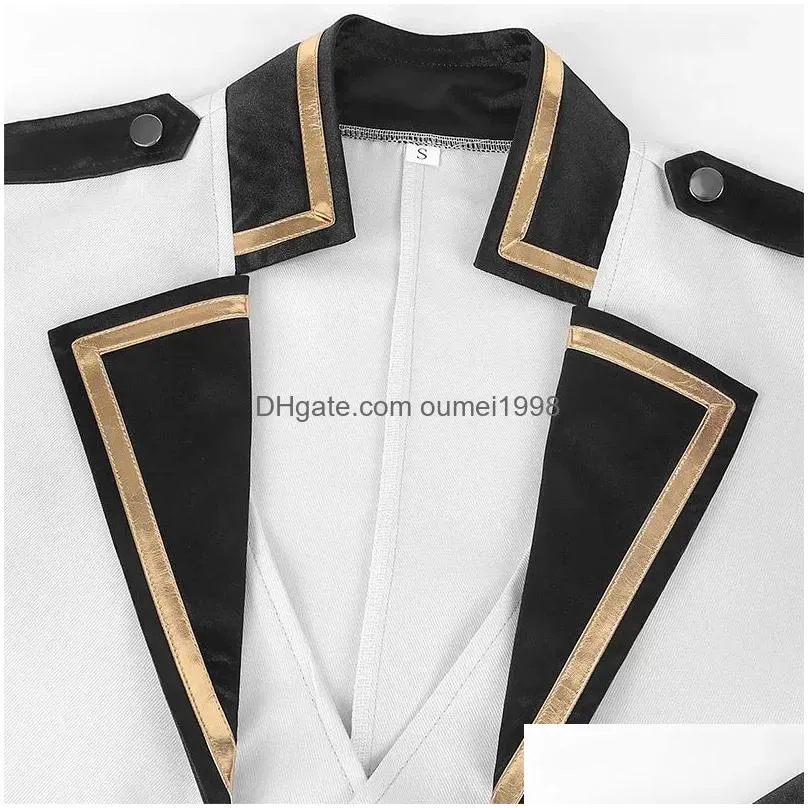 Men`S Suits & Blazers New Mens Retro Tailcoat White Lg Jacket Gothic Steampunk Victorian Cosplay Costume Frock Coat Single Breasted L Dhbau